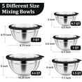 thumbnail image 2 of CHEF Mixing Bowl with Airtight Lid Set of 5, 10-Piece Stainless Steel Nesting Salad Bowl Set for Prepping, Mixing and Serving, Size 4.6, 3, 1.5, 1, 0.7 QT, Rimmed Edges & Flat Base, Black, 2 of 10