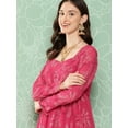 thumbnail image 6 of Janasya Women's Pink Georgette Foil Printed Short Kurta with SHA-ICHrara, 6 of 8