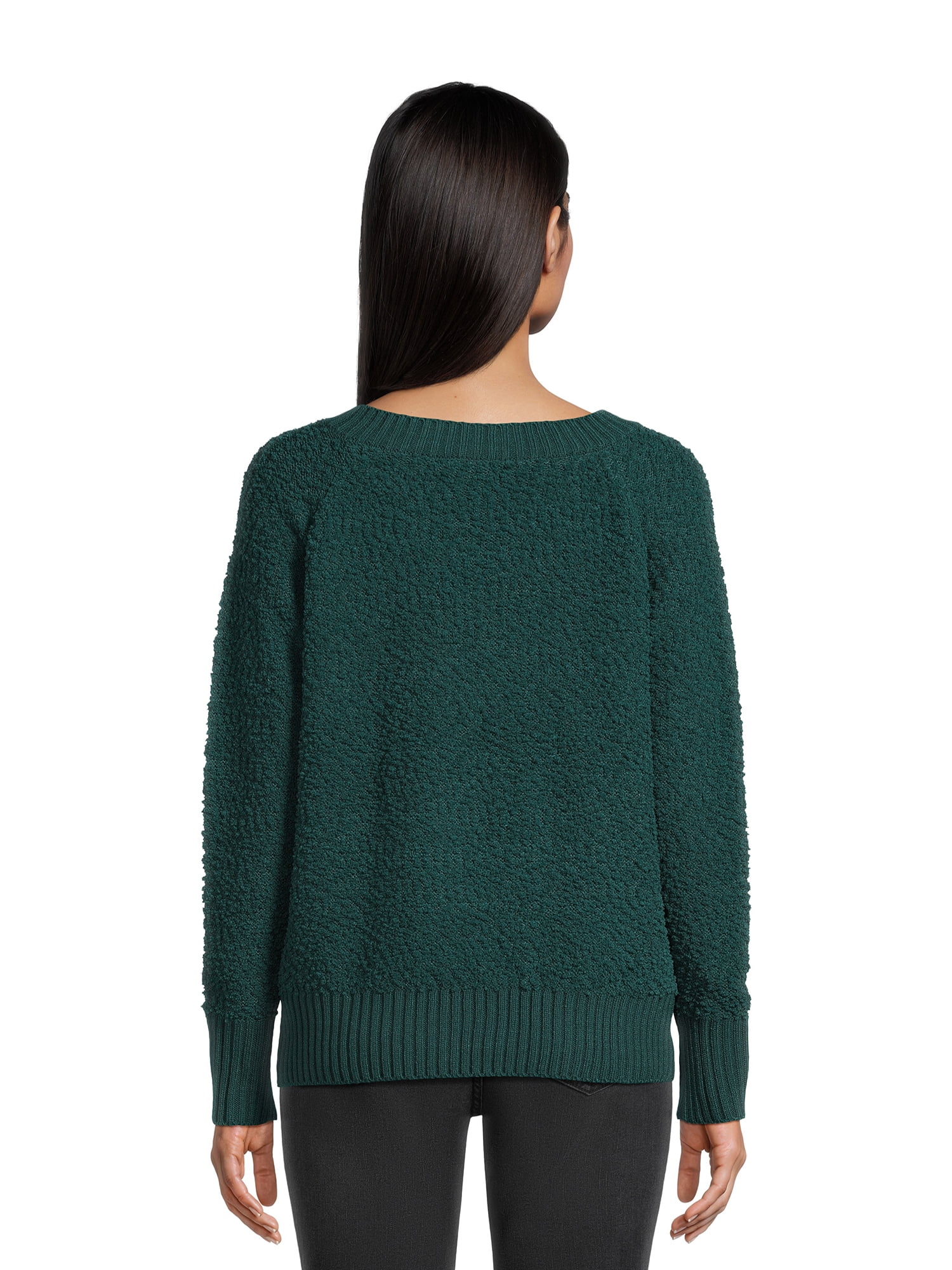 Love by Design Women's Juniors Popcorn Knit Pullover Sweater, Midweight, Sizes S-XL