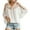 White, variant on Sales Womens V Neck Shirts Lace Long Sleeve Floral Embroidery Blouse Mesh Sheer See Through Tops Casual Hollow Shirts