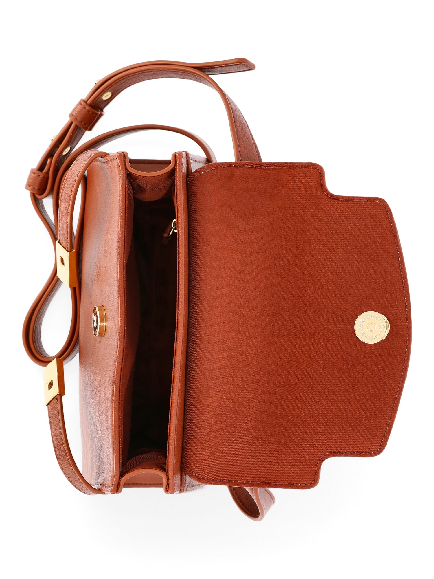 Time and Tru Women's Rosa Belted Crossbody Handbag, General Bark