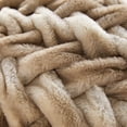 thumbnail image 3 of Sofia Home Braided Faux Fur 20" x 20" Ombre Tan Decorative Pillow by Sofia Vergara, 3 of 5