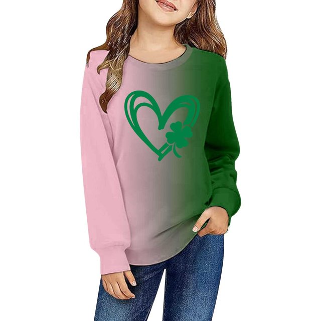 MEZZALL Chandails en Molleton à Capuche Imprimé Fleuri Décontracté pour Filles Col Rond Polyvalent Quotidien pour Tout-Petits, Vert, 2-3 Ans