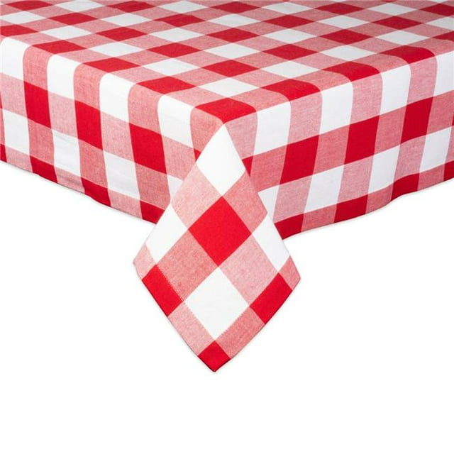 Design Imports CAMZ11244 60 x 104 Po Nappe à Carreaux en Bison - Rouge et Blanc