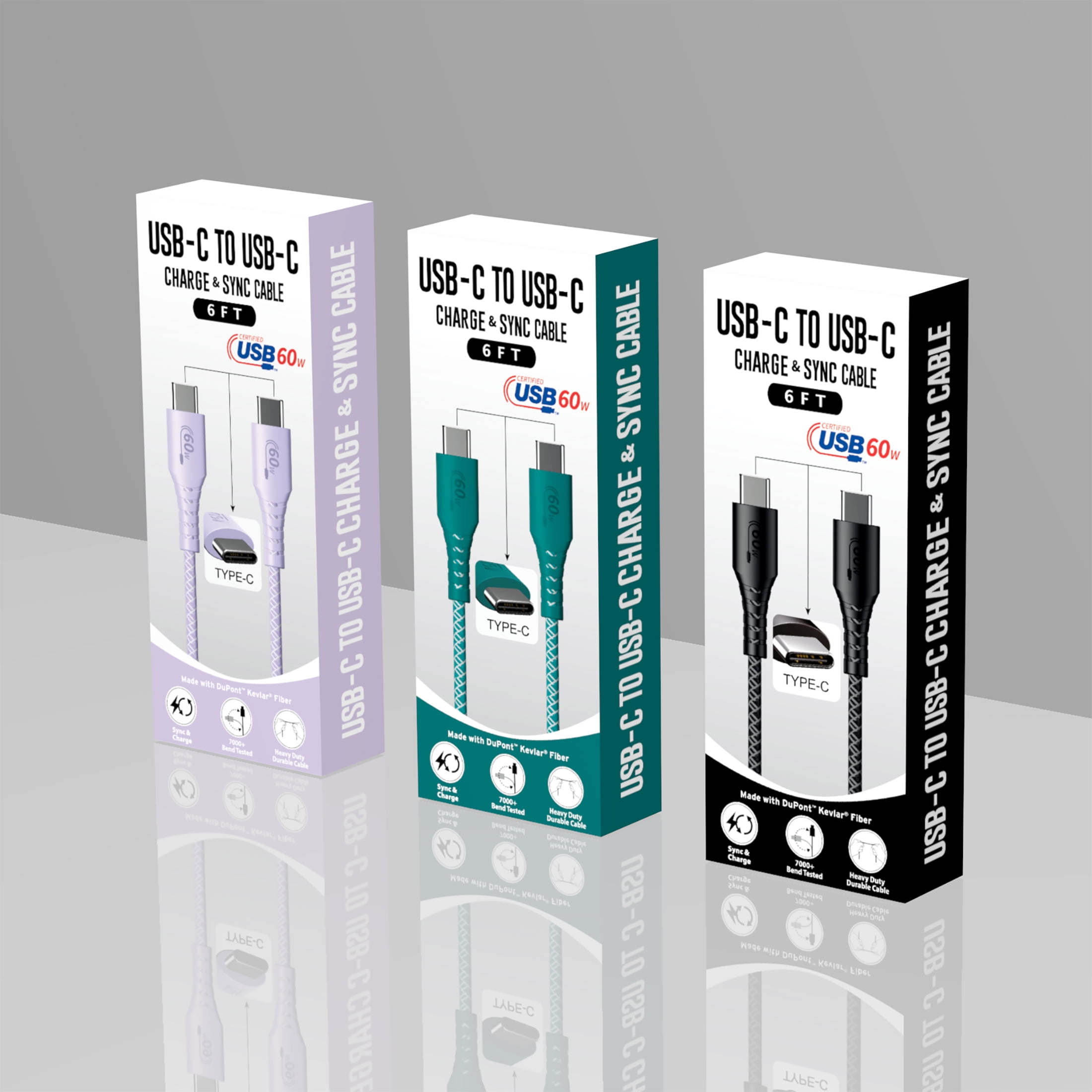 6ft Usb C-c Cable Assortment