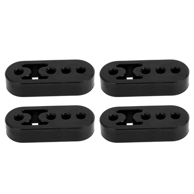 Unique Bargains Soporte de Escape de 4 Agujeros / Soporte de Montaje de Tubo de Escape para Coche Camión / Goma PU Resistente al Calor 12mm ID / 4 Pcs Negro