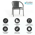 thumbnail image 2 of Flash Furniture Lila Gray Rattan Indoor-Outdoor Restaurant Stack Chair, 2 of 15