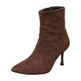 thumbnail image 3 of Womens Chic Ankle Booties Pointed Toe Stiletto Heel Shoes Side Zip Faux Suede Fashion Short Party Evening Date Night Office Daily Wear Boots, 3 of 10