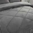 thumbnail image 4 of JML Sherpa Fleece Bed Blanket Queen 3 Pieces,Thick Warm Blanket,Grey,75" x 83",5.7lb, 4 of 5