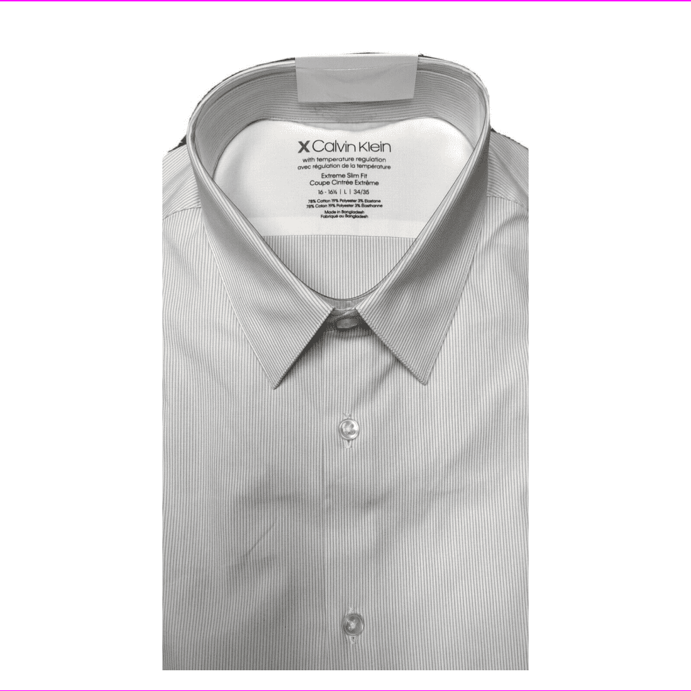 Poly-Cotton Pleated Fold Down Collar Dress Shirt 18"