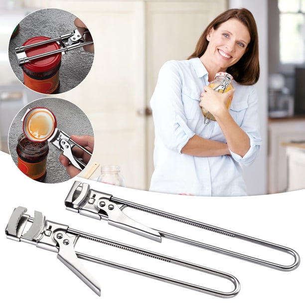 Fiudx Abundante Acero Inoxidable, Tapador En Botella y Agarre Retráctil, Abrelatas En Abrazadera de Seguridad, Abrebotellas En Cierre Dentado, Herramienta Práctica de Cocina, Esencial para El Chef Ca