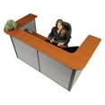 thumbnail image 3 of 88" W x 44"D x 44"H U-Shaped Reception Station, Cherry counter/Gray panel, 3 of 5