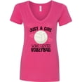 thumbnail image 3 of Inktastic Just a Girl Who Loves Volleyball Women's V-Neck T-Shirt, 3 of 5