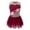 Burgundy, variant on MSemis Kids Girls Sleeveless Mesh Spliced Ice Figure Roller Skating Dress