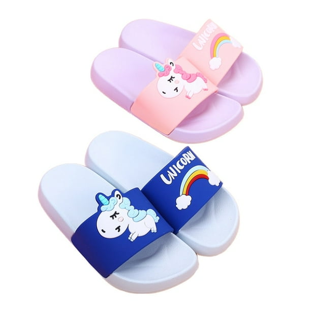 New Summer Children Shoes Unicorn PVC Slippers Boys Girls Soft Non-Slip Kids Beach Sandals Indoor Flip Flopsblue34 He Qiyong unisex
