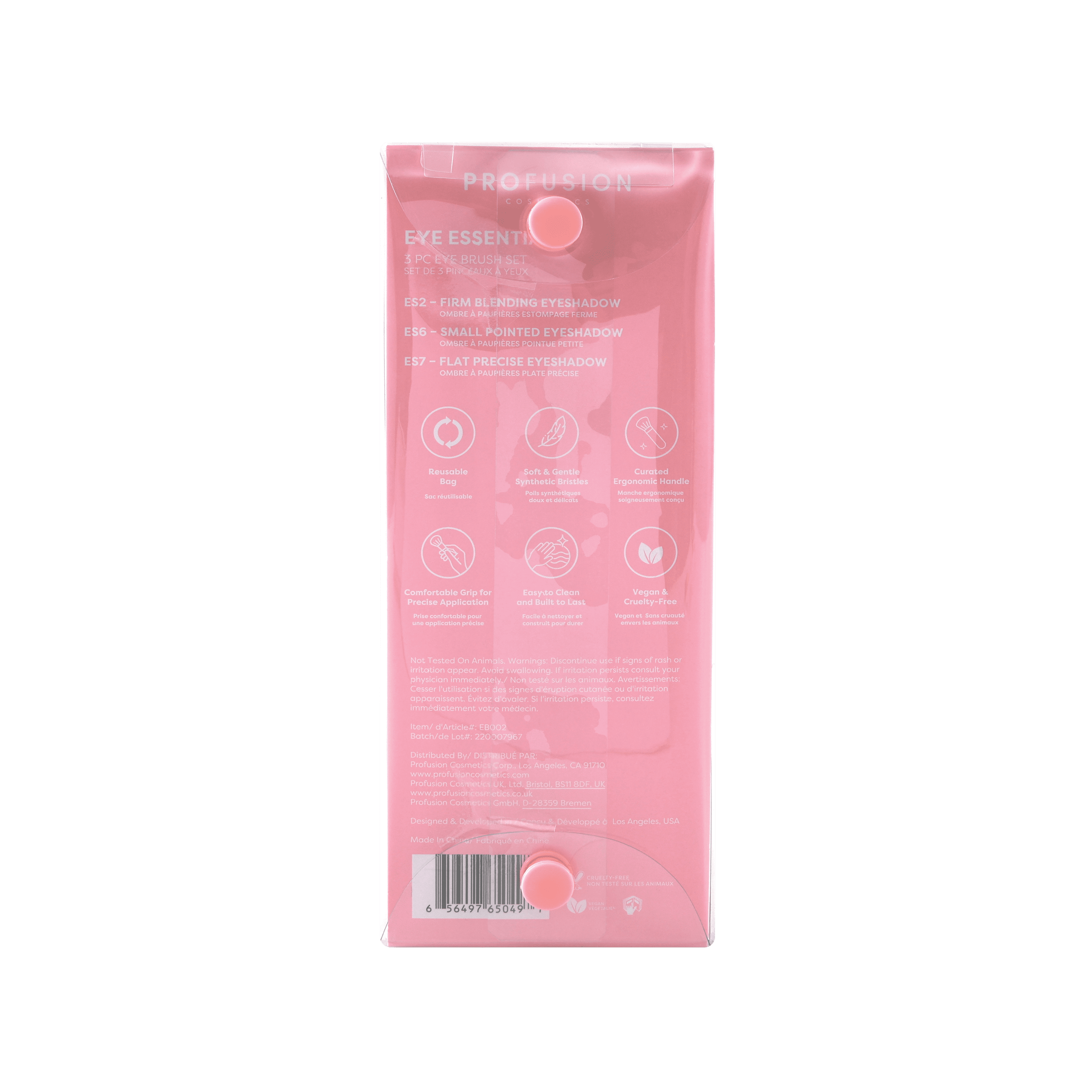 Profuson Cosmetics Eye Essentials 3PC Eye Brush Set
