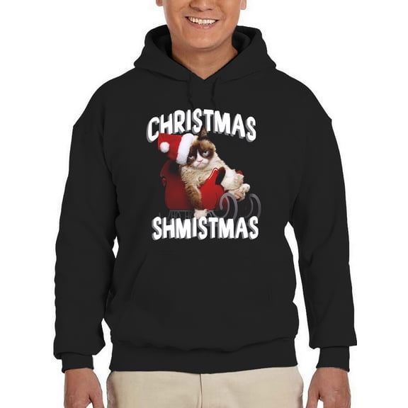 Sled And Grumpy Cat Hoodie Men -T-Line Designs, Male 3X-Large