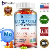Pslalae Magnesium Gummies -with Prebiotics & Probiotics -Sleep Support, Relieve Stress(30/60/100pcs)