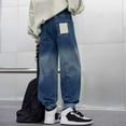 thumbnail image 4 of SUYIDA Boys Straight Leg Jeans Loose And Trendy Children's Clothes Children's Pants And Retro Jeans（6 16Y）, 4 of 6