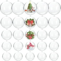 25 Pcs Clear Plastic Fillable Ornaments,Plastic Ornaments Balls,DIY Craft Ball for Christmas, Wedding,Party,Home Decor,DIY Christmas Ornament 5 Different Sizes(5 Size, 30mm, 40mm, 50mm, 60mm,70mm)
