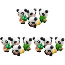 Set of 3 Mini House Miniature Jungle Animals Figures Panda Toys