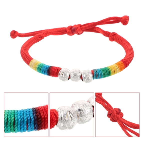 EXHUMKY boho style bracelet Rope Bracelet Multicolored Beads 1Pcs Daily Wear For Women