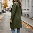 thumbnail image 6 of Tqcoqu Women's Coat Fall Winter Casual Single Breasted Overcoat Mid-Length Notched Lapel Coat, 6 of 9