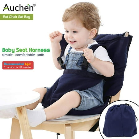 Baby High Chair Harness, Booster Feeding High Chair Seat Cover Sack Cushion Bag, Portable Travel Safety Belt for Baby Kid Toddler / Adjustable Straps/Include Hand Wash Cloth/Easy Install - Dark