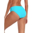 thumbnail image 6 of Ocean Blues Women's Plus Size Full Coverage Bikini Bottom Mid Rise Ruched Sides Swim Bottoms, 6 of 8