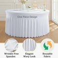thumbnail image 6 of 4Pack White Round Spandex Tablecloths for 60 inch Table, Stretchy Wrinkle Free 120inch Fitted 5FT Round Table Cloths Cover with Skirt for Wedding Birthday Party Dining Banquet Events, 6 of 8
