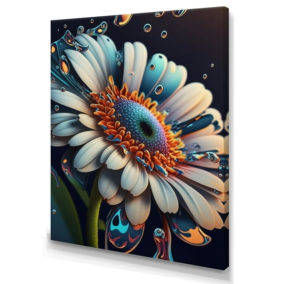 Designart Modern Blooming Daisy II Canvas Wall Art