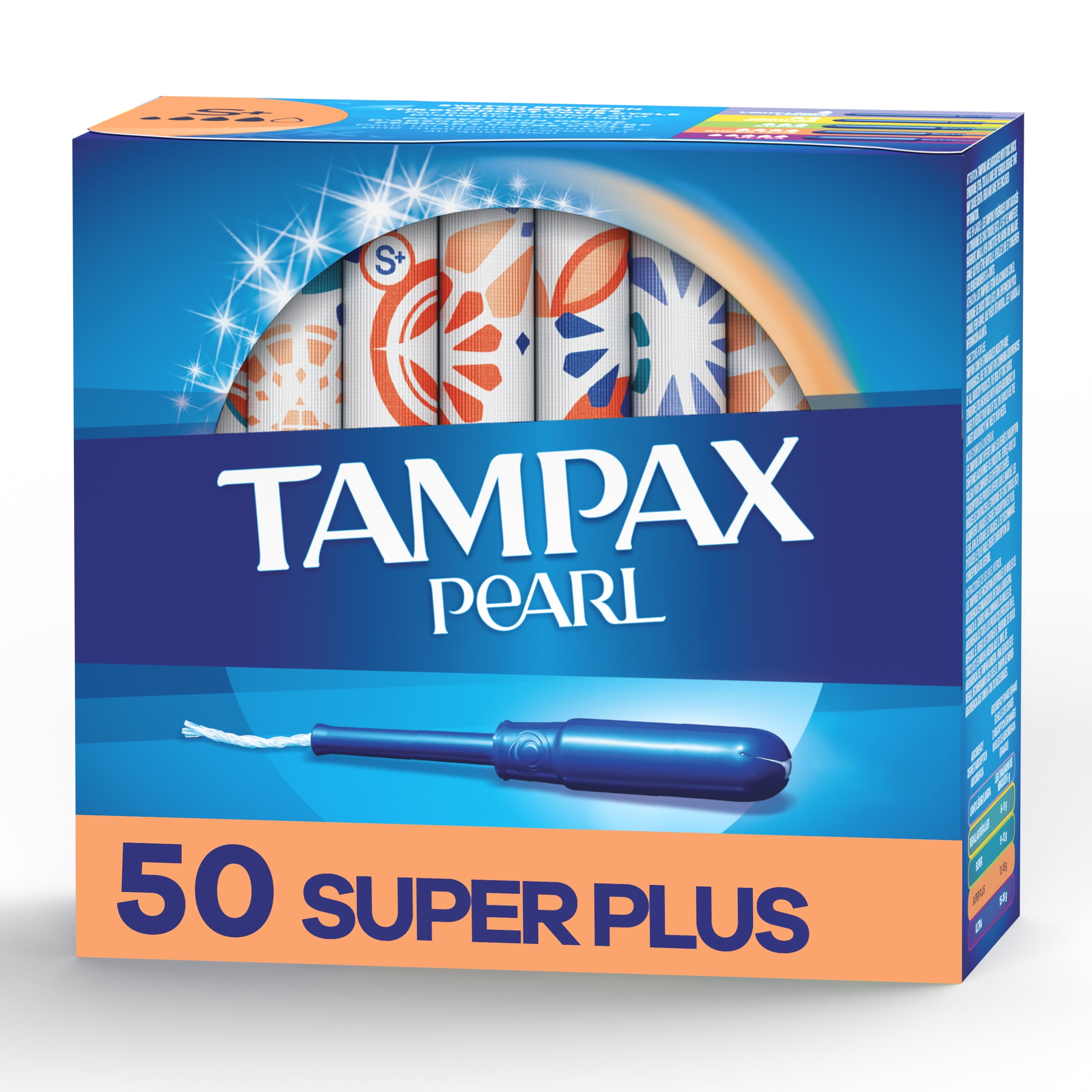 Tampax Pearl Plus Absorbency Unscented Tampons, Jumbo, 50 count -