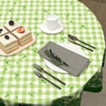 thumbnail image 4 of Happy St.Patrick''s Day Tablecloth Gold Green Buffalo Plaid Round Tablecloth 60 Inch Lucky Shamrock Table Cloth for Farmhouse Kitchen Decor Polyester Fabric Clover Table Cover for Party Outdoor, 4 of 5