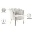 thumbnail image 6 of Pemberly Row Modern Cream Velvet Accent Chair with Gold Iron Legs, 6 of 9
