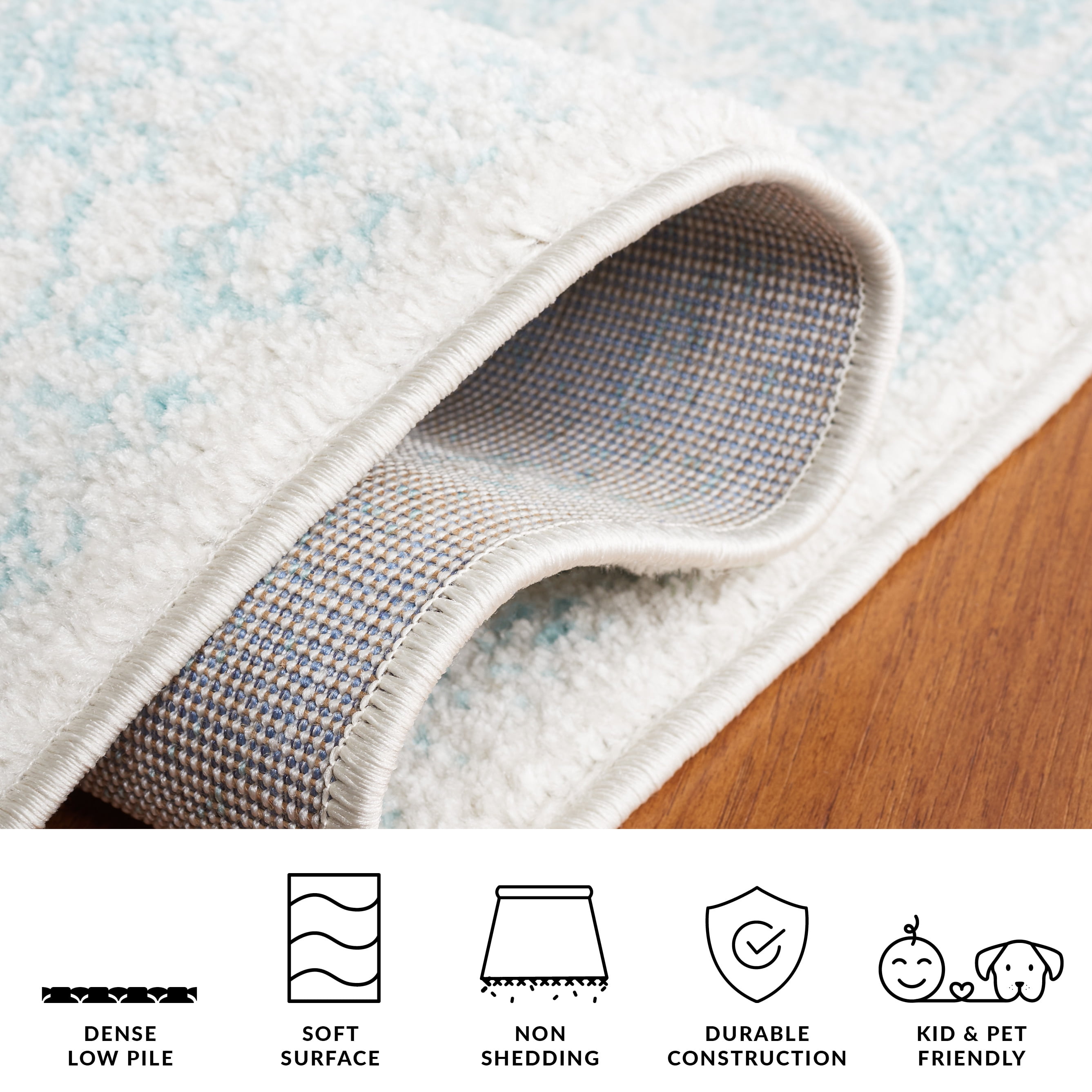 Safavieh Adirondack Wyatt Traditional Distressed Area Rug, Ivory/Light Blue, 2' x 3'