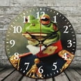 thumbnail image 2 of Creowell Frog Smile Military Uniform Theme Wall Clock 10 Inch Round 10x10in, 2 of 8