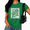 Green, variant on Cozymy Beige Vintage Rose Stamp T-Shirt for Women - Romantic Floral Line Art Graphic Tee