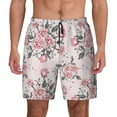 thumbnail image 3 of Uemuo Rose Flowers Pattern Mens Swim Trunks Quick Dry Board Shorts with Mesh Lining, Stretch Beach Shorts Quick Dry No-Chafing Board Shorts-Large, 3 of 9