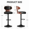 thumbnail image 4 of Daluvenix Set of 2 Wooden Swivel Bar Stool with Backrest, Counter Height Bar Chair for Kitchen & Dining Area, Black, 4 of 7
