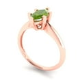 thumbnail image 2 of Solitaire Engagement Ring for Women - 1ct Natural Peridot in 14K Rose Gold Promise Ring, 2 of 6