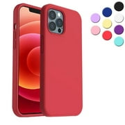 Silicone Case for iPhone 12 Pro and iPhone 12 -{Shock-Absorbent- Raised Edge Protection- Compatible with iPhone 12 Pro and iPhone 12 (6.1 inch} Red Color