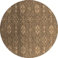 thumbnail image 1 of Ahgly Company Indoor Round Oriental Brown Industrial Area Rugs, 3' Round, 1 of 4