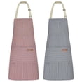 thumbnail image 1 of Delantal de cocina de 2 piezas con babero ajustable, delantal de chef suave con bolsillos dobles para hombres y mujeres, 1 of 7