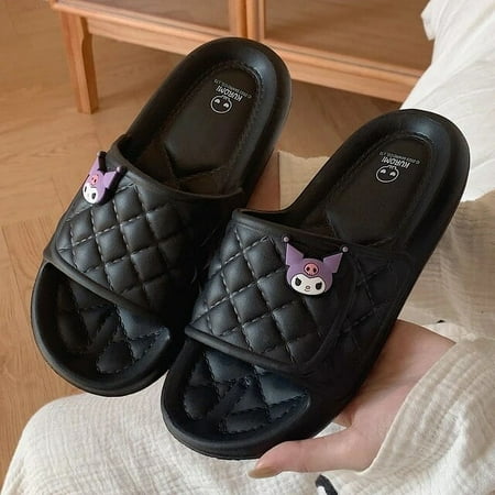 

Sanrio Cartoon Cinnamoroll Kuromi Melody Slippers Hellokitty Sandals Non-slip Eva Soft-soled Home Shoes Female Summer Girl Heart yening