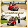 thumbnail image 5 of CASEMIOL 2-Seater 24V Big Kids Ride on Toys Truck with Remote Control, Licensed Ford F150 Raptor Battery Powered Ride on Car for Toddlers Kids Ages 3-8, Back to School Gift for Boys & Girls, Red, 5 of 9