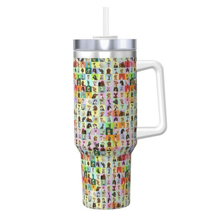 

Tideii dogs collage for 40OZ Ice Cup Stainless Steel Heat-insulating and Cold-insulating Water Cup with Handle Suitable for Indoor and Outdoor Activities