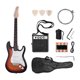 thumbnail image 1 of Guitarra ammoon Guitarra Eléctrica Madera Maciza Paulownia Body Cuello de Arce 21 Trastes 6 Cuerdas con Altavoz Diapasón Bolsa de Guitarra Selecciones de Correa Mano Derecha Abanopi  Guitarra, 1 of 6