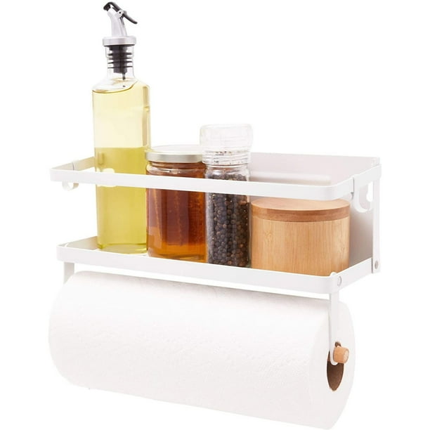 Magnetic Metal Kitchen Paper Towel Holder With Spice Rack Organizer For Fridge 12 X4 3 X7 Walmart Com Walmart Com