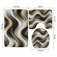 thumbnail image 3 of Black Marble Gold Wave Pattern Bathroom Rugs Sets 3 Piece,Toilet Cover Set,Absorbent Non Slip Bathroom Mats Sets with U-Shaped Contour Rug Toilet Rug Set, 3 of 5