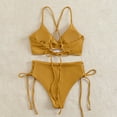 thumbnail image 5 of Ashirexll Bathing Suits for Women, Cheeky Bikini Sets for Women, Women's Solid Color Bandage Sexy Tight Bikini Swimsuit Yellow XL, 5 of 5